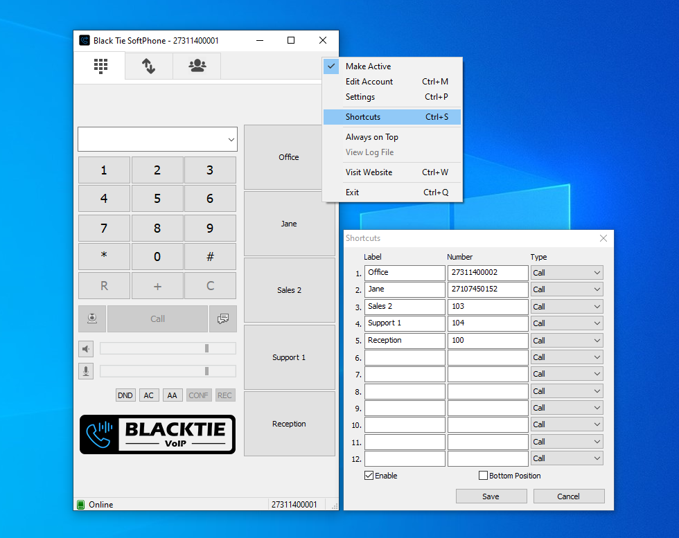 BlackTieSoftPhone Black Tie softphone app