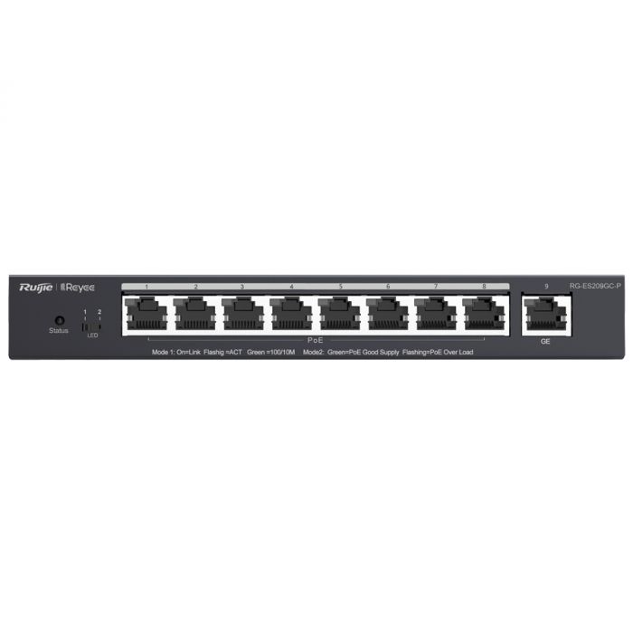 Reyee 9 Port Gigabit with 8 PoE | RG-ES209GC-P 1 Reyee 9 Port Gigabit with 8 PoE | RG-ES209GC-P